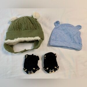 Set of bear themed hats and socks